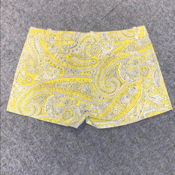 J. Crew Yellow Paisley Shorts US 8 - Picture 2 of 4